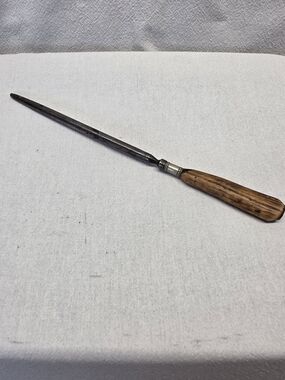 Vintage Antique Stag Handle Knife Sharpening Steel Honing Rod Tool